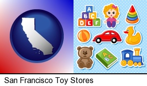 a variety of toys in San Francisco, CA