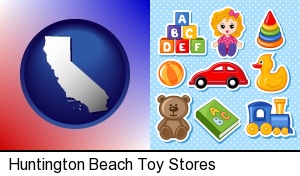 a variety of toys in Huntington Beach, CA